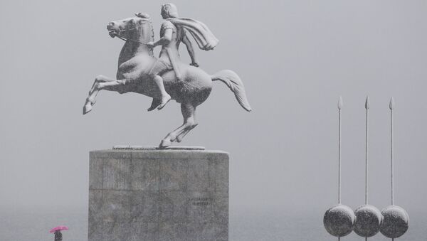 Памятник Александру Македонскому в Салониках, Греция - Sputnik Azərbaycan
