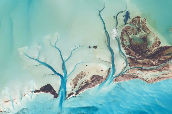 Вид из космоса на Лонг-Айленд, Багамские острова - Sputnik Азербайджан