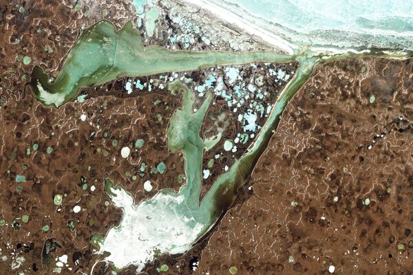 Вид из космоса на Хромскую губу и Омуляхскую губу в Сибири - Sputnik Азербайджан