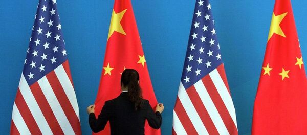 Флаги Сша и Китая - Sputnik Азербайджан