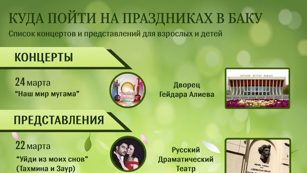 инфографика - Куда пойти на праздниках - Sputnik Азербайджан