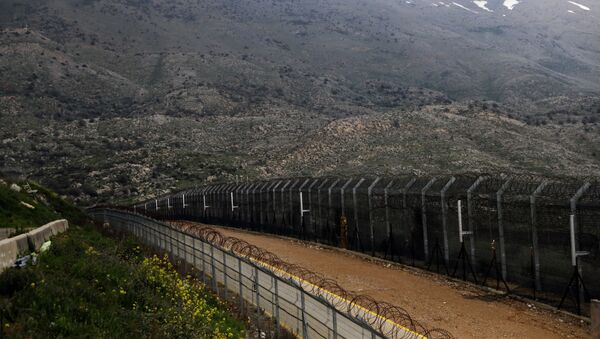 На линии прекращения огня между Израилем и Сирией на оккупированных Израилем Голанских высотах видны заборы - Sputnik Азербайджан