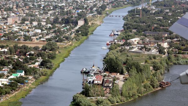 Вид города Астрахань с птичьего полета - Sputnik Азербайджан