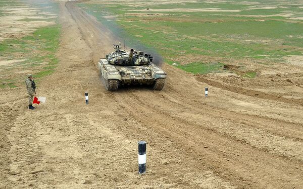 Проведено соревнование за звание лучшей танковой роты - Sputnik Азербайджан