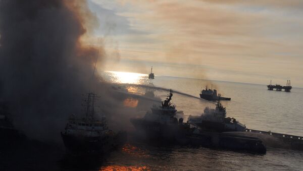 Пожар на судне - Sputnik Азербайджан