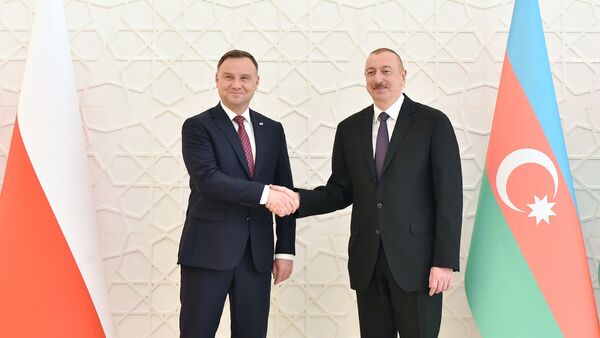 Церемония официальной встречи Президента Польши Анджея Дуды - Sputnik Azərbaycan