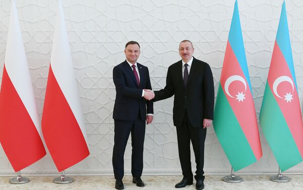 Церемония официальной встречи Президента Польши Анджея Дуды - Sputnik Азербайджан