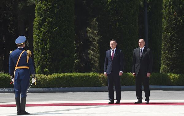 Церемония официальной встречи Президента Польши Анджея Дуды - Sputnik Азербайджан
