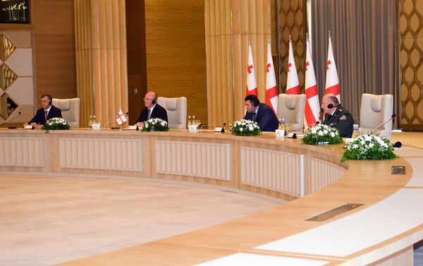 Трехсторонняя встреча министров обороны Азербайджана, Грузии и Турции в Габале - Sputnik Азербайджан
