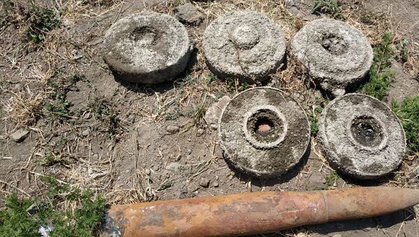 В Лянкяранском поселке Лиман были обнаружены сразу пять противотанковых мин, а также один 10-миллиметровый артиллерийский снаряд - Sputnik Азербайджан