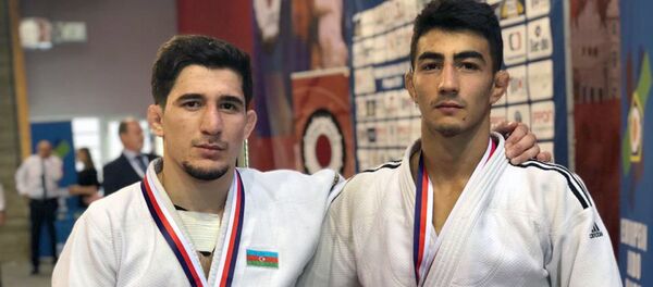 Азербайджанские дхюдоисты Ровшан Алиев и Рашад Елкиев (оба 60 килограммов) - Sputnik Азербайджан