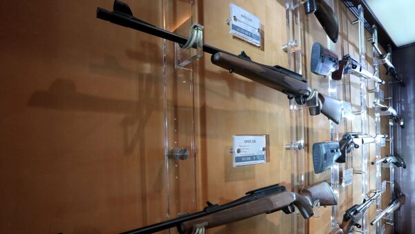 Образцы оружия на витрине оружейного магазина, фото из архива - Sputnik Азербайджан