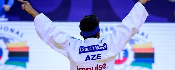 Азербайджанский дзюдоист Кямран Сулейманов (60 килограммов) на чемпионате мира среди кадетов, который проходит в Алматы (Казахстан) Азербайджанский дзюдоист Кямран Сулейманов (60 килограммов) на чемпионате мира среди кадетов, который проходит в Алматы (Казахстан) - Sputnik Азербайджан