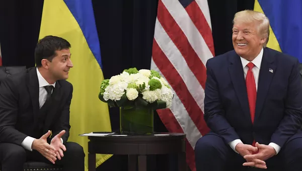 Президент США Дональд Трамп и президент Украины Владимир Зеленский, фото из архива - Sputnik Азербайджан