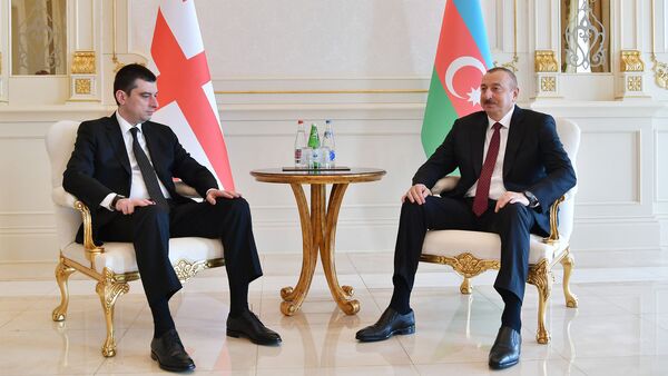 İlham Əliyev Gürcüstanın Baş Naziri Giorgi Qaxariyanı qəbul edib - Sputnik Азербайджан