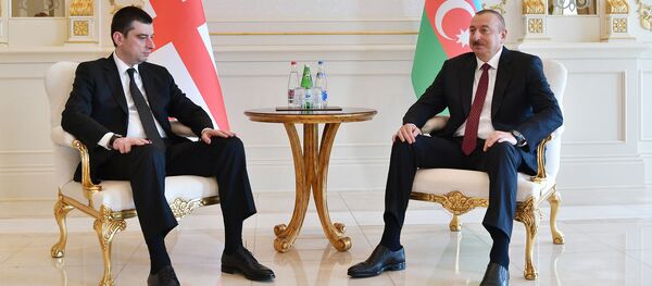 İlham Əliyev Gürcüstanın Baş Naziri Giorgi Qaxariyanı qəbul edib - Sputnik Азербайджан