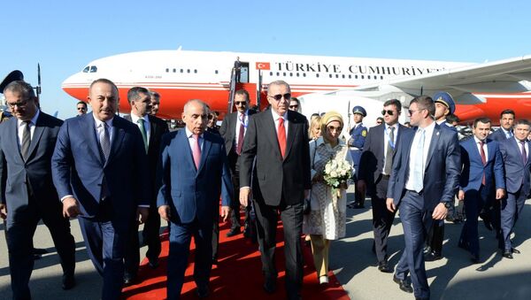 Президент Турции Реджеп Тайип Эрдоган прибыл с визитом в Азербайджан - Sputnik Azərbaycan