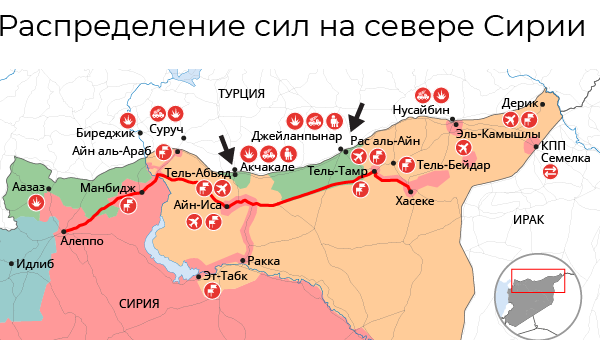 Инфографика: Распределение сил на севере Сирии - Sputnik Азербайджан
