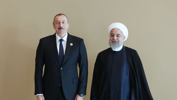 Президент Азербайджана Ильхам Алиев и Президент Ирана Хасан Рухани - Sputnik Azərbaycan
