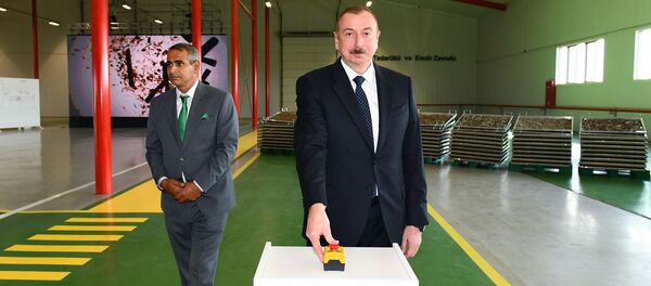 Prezident İlham Əliyev Ağdaşda Biyan Sənaye Parkının açılışında iştirak edib Prezident İlham Əliyev Ağdaşda Biyan Sənaye Parkının açılışında iştirak edib - Sputnik Азербайджан