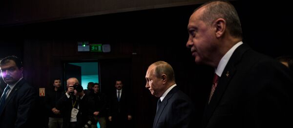 Президенты России и Турции Владимир Путин и Реджеп Тайип Президенты России и Турции Владимир Путин и Реджеп Тайип - Sputnik Азербайджан