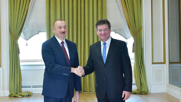 Президент Ильхам Алиев принял делегацию во главе с министром иностранных и европейских дел Словакии Мирославом Лайчаком - Sputnik Азербайджан