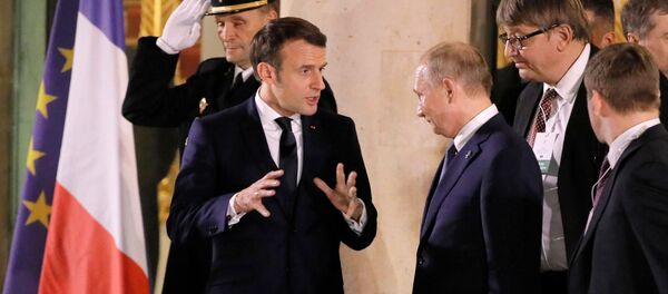 Встреча глав государств-участников Нормандского формата в Елисейском дворце Встреча глав государств-участников Нормандского формата в Елисейском дворце - Sputnik Азербайджан