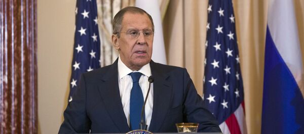 Министр иностранных дел РФ Сергей Лавров на пресс-конференции по итогам встречи в Вашингтоне с госсекретарем США Майком Помпео. - Sputnik Азербайджан