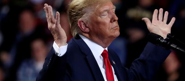 Президент США Дональд Трамп во время предвыборной кампании в Баттл-Крике, штат Мичиган, США - Sputnik Азербайджан