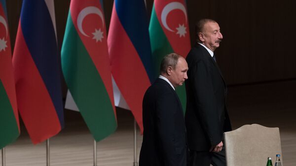Президент РФ Владимир Путин и президент Азербайджана Ильхам Алиев - Sputnik Azərbaycan