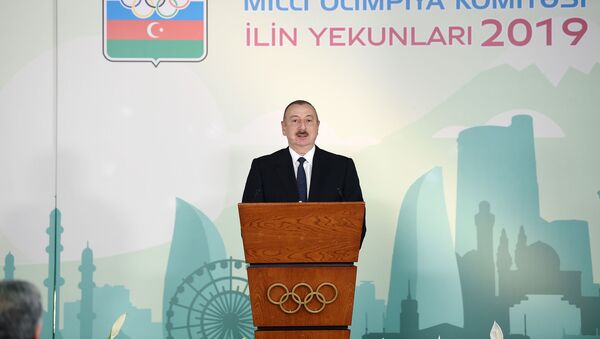 Президент Ильхам Алиев на церемонии, посвященной спортивным итогам 2019 года - Sputnik Азербайджан