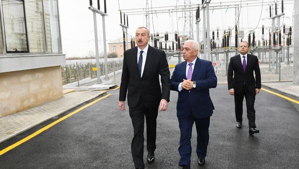 Президент Ильхам Алиев на открытии подстанции «Мушфиг» - Sputnik Азербайджан