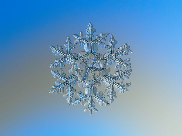 Макрофотография снежинки - Sputnik Азербайджан