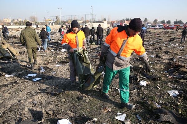 Спасатели на месте крушения самолета в Иране - Sputnik Azərbaycan