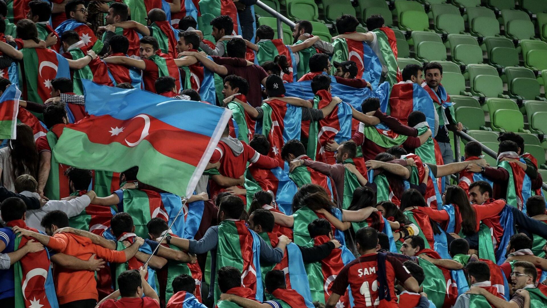 Фанаты сборной Азербайджана, фото из архива - Sputnik Азербайджан, 1920, 29.03.2022