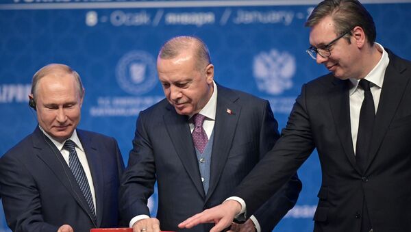 Церемония официального открытия газопровода Турецкий поток в Стамбуле - Sputnik Азербайджан