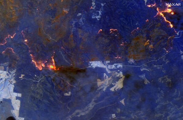 Спутниковое изображение пожаров в Австралии - Sputnik Азербайджан