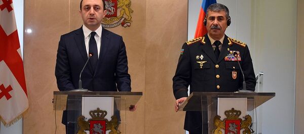 Министр обороны Азербайджана Закир Гасанов встретился с Министром обороны Грузии Ираклием Гарибашвили - Sputnik Азербайджан