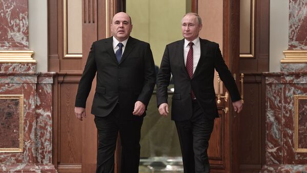 Президент РФ Владимир Путин и председатель правительства РФ Михаил Мишустин, фото из архива - Sputnik Azərbaycan