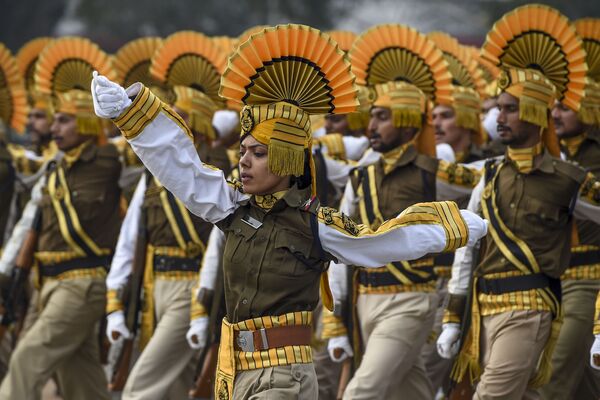 Индийские военные на параде в честь Дня Республики - Sputnik Azərbaycan