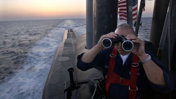 Офицер на борту подводной лодки USS Florida  - Sputnik Azərbaycan