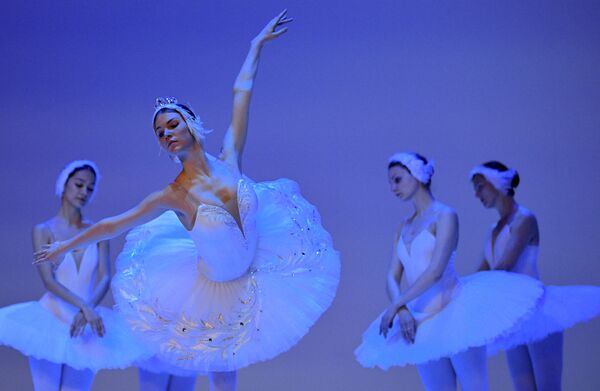 Российские балерины на репетиции «Лебединого озера» в театре «Колон» в Боготе - Sputnik Азербайджан
