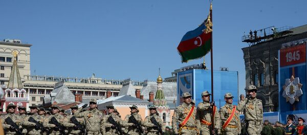 Военнослужащие Национальной армии Азербайджана во время генеральной репетиции военного парада, фото из архива Военнослужащие Национальной армии Азербайджана во время генеральной репетиции военного парада, фото из архива - Sputnik Азербайджан