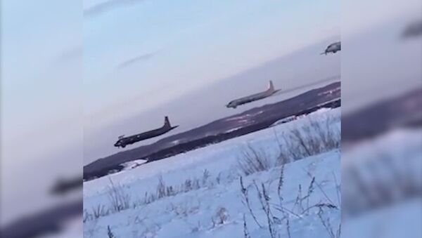 Кадры экстремального полета российских противолодочных самолетов Ил-38  - Sputnik Азербайджан