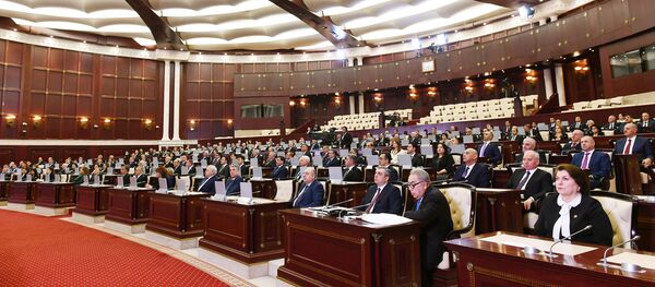 Altıncı çağırış Azərbaycan Respublikası Milli Məclisinin ilk iclası Altıncı çağırış Azərbaycan Respublikası Milli Məclisinin ilk iclası - Sputnik Азербайджан