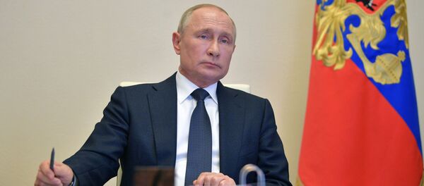Президент РФ Владимир Путин проводит в режиме видеоконференции совещание Президент РФ Владимир Путин проводит в режиме видеоконференции совещание - Sputnik Азербайджан