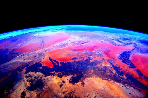 Снимок Земли из космоса, сделанный астронавтом Скоттом Келли с борта МКС - Sputnik Азербайджан