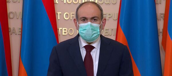 Стоп-кадр прямого эфира брифинга с участием премьер-министра Никола Пашиняна, начальника полиции Армана Саркисяна и министра здравоохранения Арсена Торосяна (28 мая 2020). Еревaн Стоп-кадр прямого эфира брифинга с участием премьер-министра Никола Пашиняна, начальника полиции Армана Саркисяна и министра здравоохранения Арсена Торосяна (28 мая 2020). Еревaн - Sputnik Азербайджан