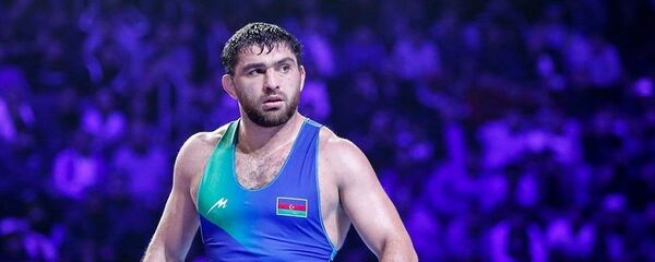 Борец Шариф Шарифов на чемпионате мира по борьбе в Нур-Султане Борец Шариф Шарифов на чемпионате мира по борьбе в Нур-Султане - Sputnik Азербайджан