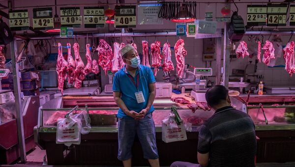 Продажа мяса в Китае, фото из архива - Sputnik Azərbaycan